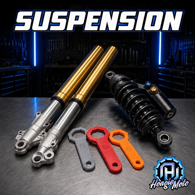 Suspension tools with a shop background