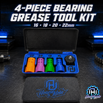 HoagieMoto 4-Piece Bearing Grease Tool Kit – 16/18/20/22mm