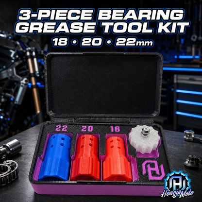 HoagieMoto 3-Piece Bearing Grease Tool Kit – 18/20/22mm