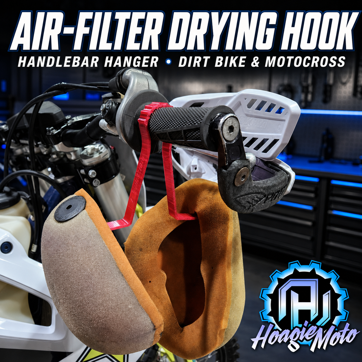 Dirt Bike Air Filter Drying Hook – Handlebar Mount