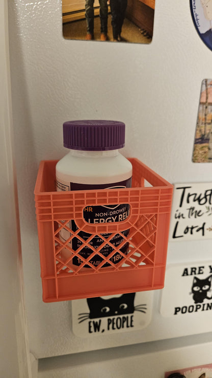 Magnetized Mini Milk Crate - Powerful Neodymium Magnets