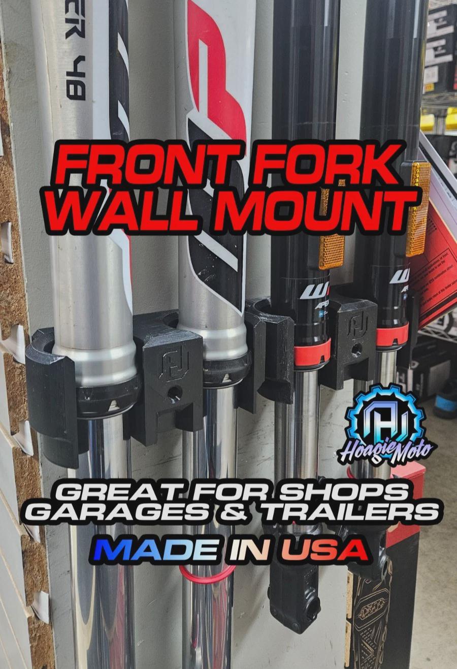 Motorcycle Front Fork Wall Mount Holder | Fits 35–49mm Forks | KYB Showa WP Suspension