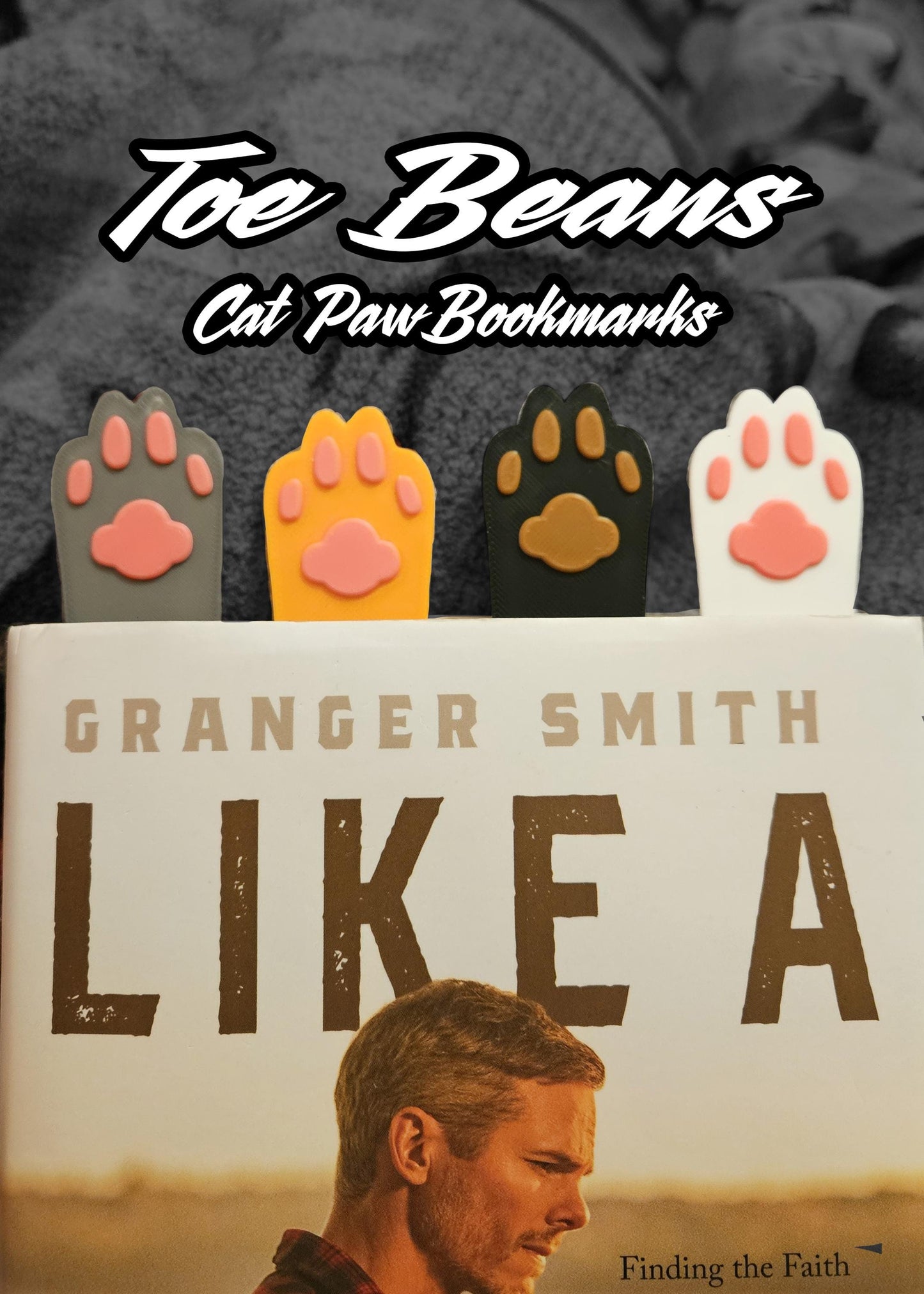 Cat Bookmarks with Raised Toe Beans 3pk for Reading
