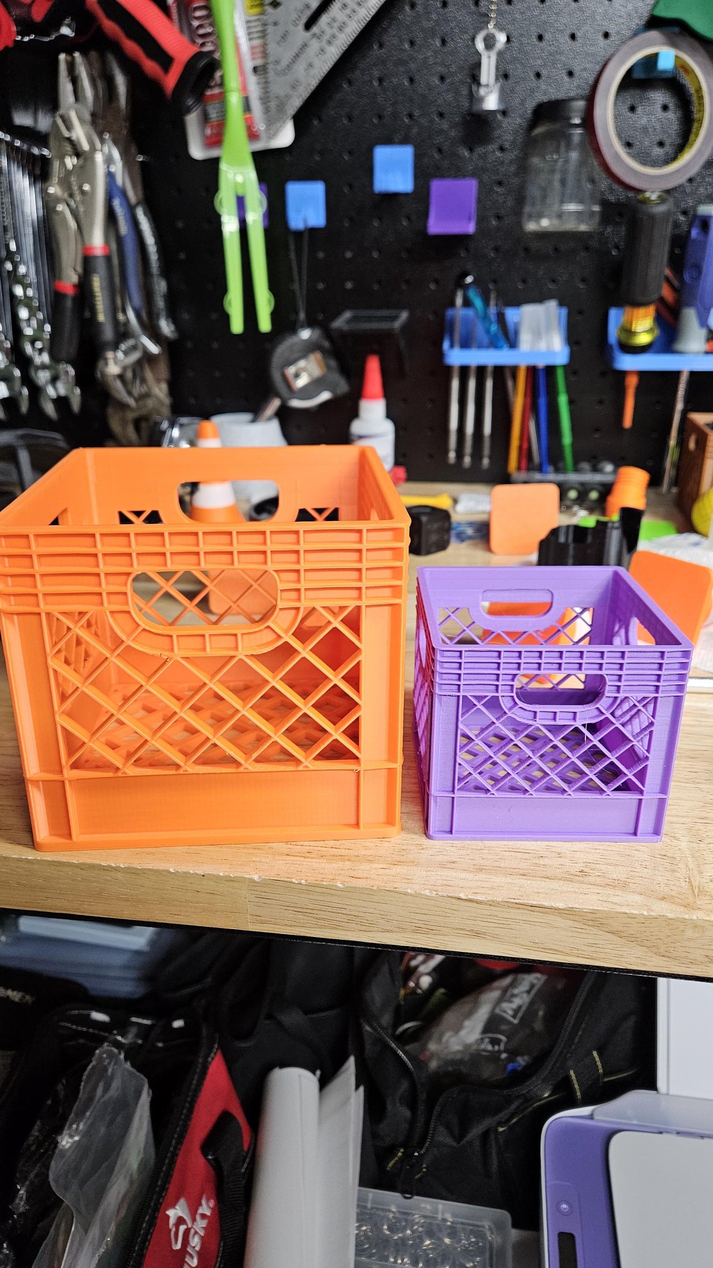 5.25" Magnetized Mini Milk Crate - Powerful Neodymium Magnets