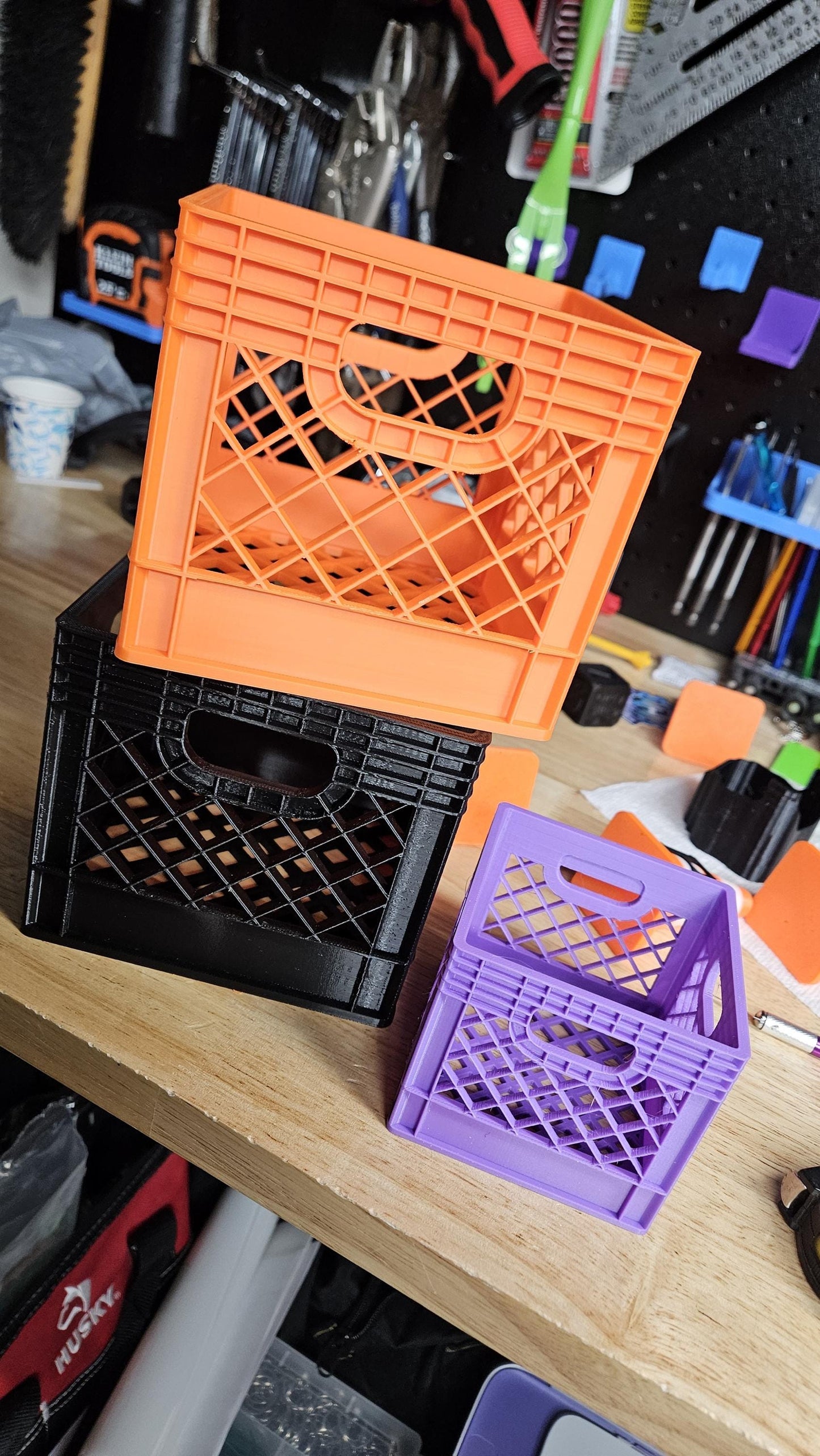5.25" Magnetized Mini Milk Crate - Powerful Neodymium Magnets